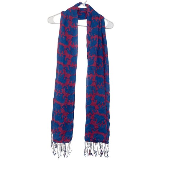 Lilly Pulitzer Silk&Cashmere Elephant Print Scarf  27''X74'' Multifuntional Wrap - Picture 10 of 12